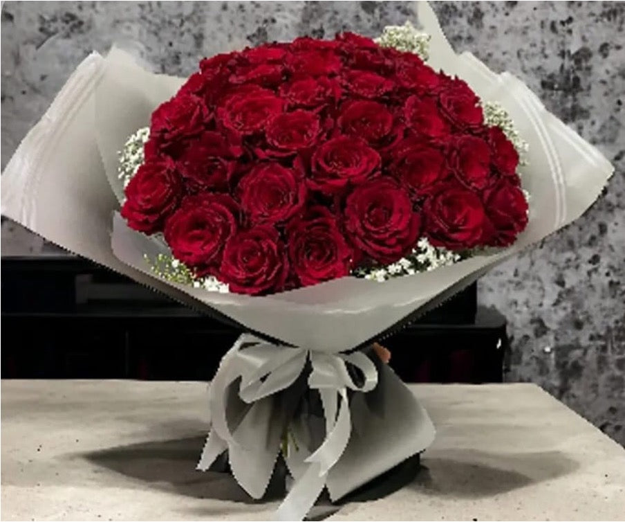 Bouquet Flowers - Silver Wrap