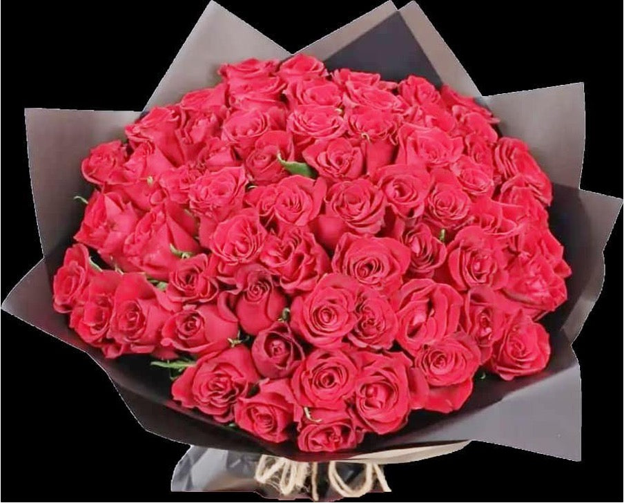 Flower Bouquet - 100 Red Roses